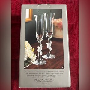 Gorham Amore Collection Dove Toasting Flutes wedding, anniversary